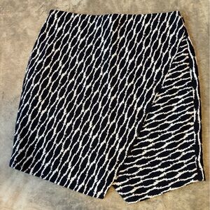 LOFT Black and White Asymmetrical Skirt